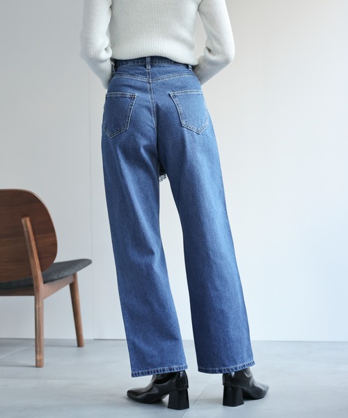 「sakishimatokyo」 加工デニムパンツ LARGE ライトブルー レディース