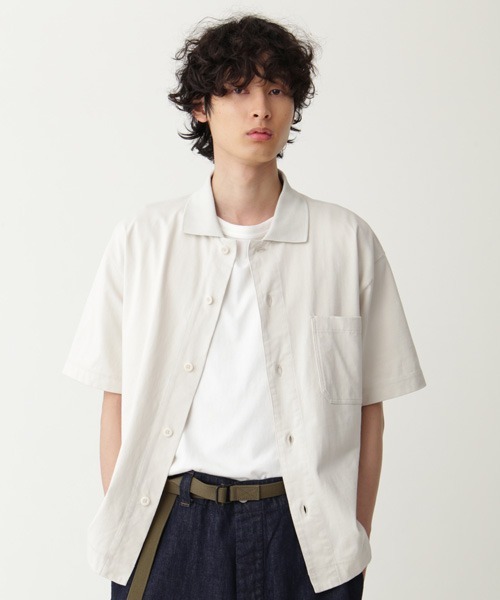 MHL.（エムエイチエル） 半袖シャツ MEDIUM オフホワイト メンズ