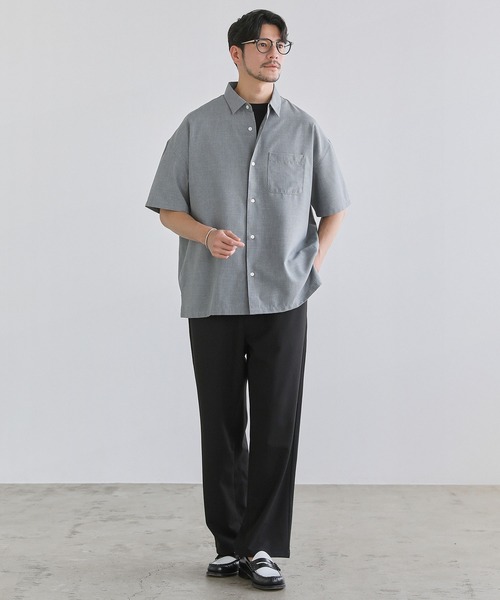 「SPU」 半袖シャツ M ライトグレー メンズ_画像4