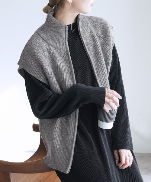 TOGA 2015AW ベルト付き ハイネックニットベスト タートルネック 