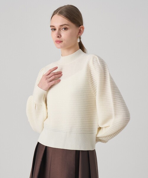 ANAYI（アナイ） ニット セーター リップルタックパフ プルオーバー 