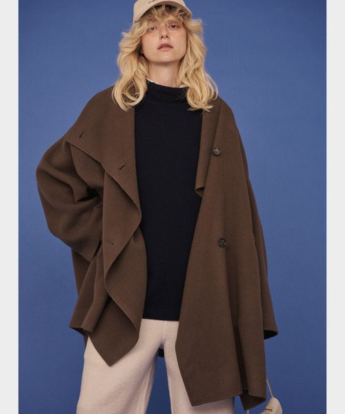 【Mサイズ】リバー ポンチョコート エステータ】ウールリバー ポンチョ コート / 23区 | ファッション通販