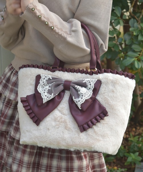 axes femme（アクシーズ ファム） トートバッグ ビッグリボンファー 