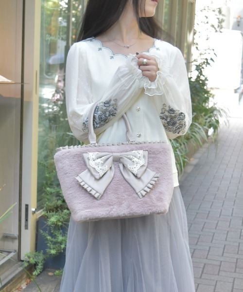 axes femme（アクシーズ ファム） トートバッグ ビッグリボンファー 