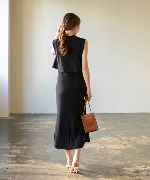 NOBLE（ノーブル） ノースリーブワンピース - ベージュ レディース