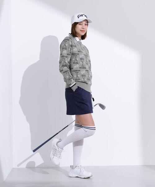 PING レディース セーター PING（ピン） ニット セーター 「PING APPAREL」ジャガード総柄クルー
