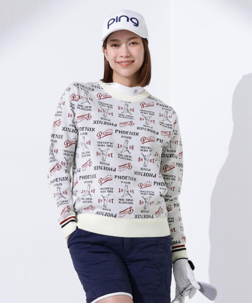PING（ピン） ニット セーター 「PING APPAREL」ジャガード総柄クルー
