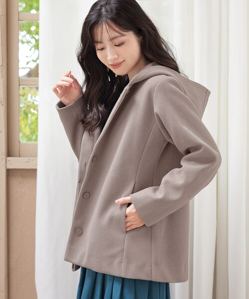 Tiaclasse コート アウター フーデットショートコート レディース