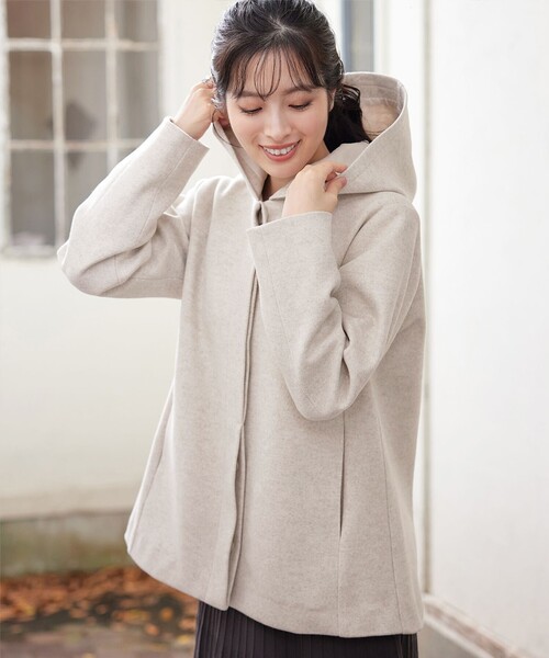 Tiaclasse コート アウター フーデットショートコート レディース