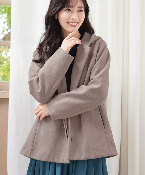 Tiaclasse コート アウター フーデットショートコート レディース