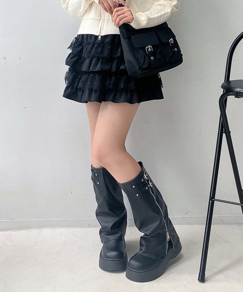 AS KNOW AS（アズノゥアズ） ブーツ ベルト付き 厚底 ルーズカバー