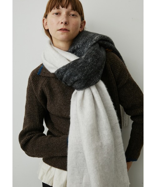uyu. マフラー ストール バイカラーボリュームフリンジマフラー