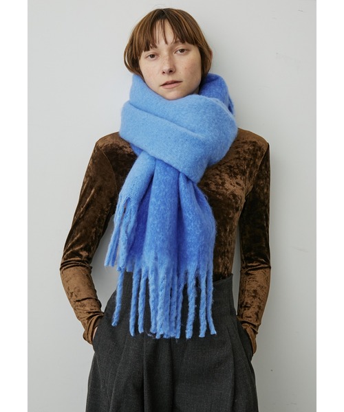 uyu. マフラー ストール バイカラーボリュームフリンジマフラー