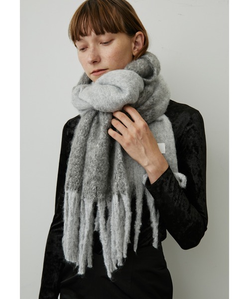 uyu. マフラー ストール バイカラーボリュームフリンジマフラー
