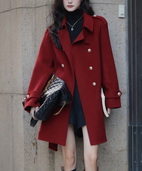 美品☆DSQUARED2 ピーコート ジャケット レッド ＆soiree（アンドソワレ） ピーコート pコート ミリタリーテイスト