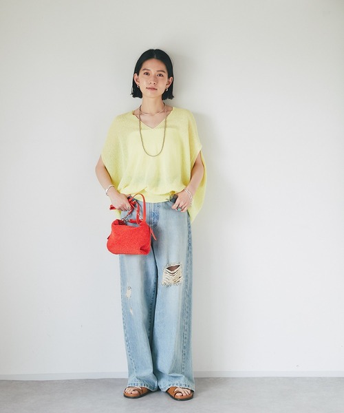 「RIVE DROITE」 ノースリーブニット FREE ネイビー レディース_画像2