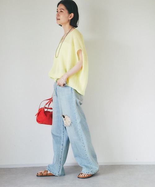 「RIVE DROITE」 ノースリーブニット FREE ネイビー レディース_画像3