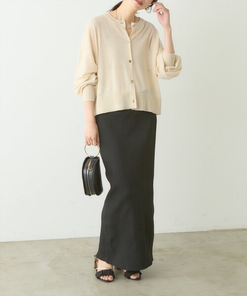 「natural couture」 ニットカーディガン FREE サックスブルー レディース_画像5