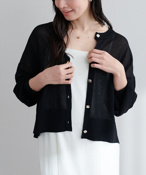 「natural couture」 ニットカーディガン FREE サックスブルー レディース_画像9