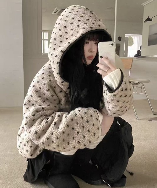 LACーVERT ブルゾン アウター リバーシブルフーディーボアブルゾン