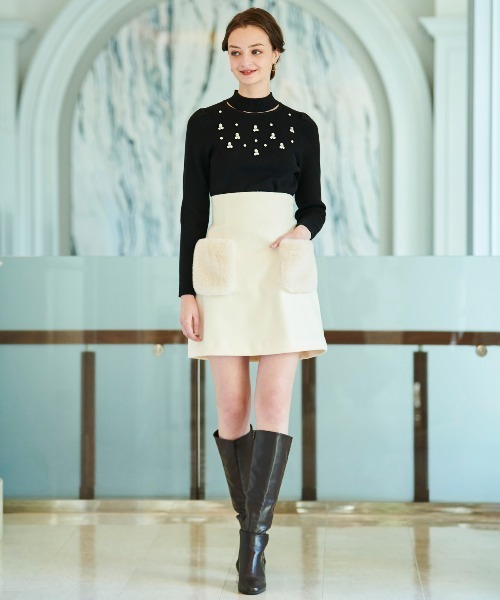 「AND COUTURE」 長袖ニット MEDIUM ブラック レディース_画像4