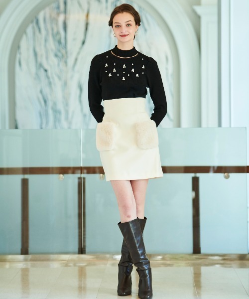 「AND COUTURE」 長袖ニット MEDIUM ブラック レディース_画像5