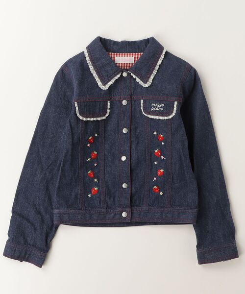 mezzo piano 「mezzo piano」 「KIDS」刺繍デニムジャケット 140