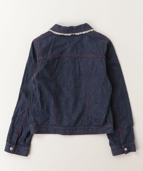 メゾピアノデニムジャケット140センチ新品タグ付 mezzo piano 「mezzo piano」 「KIDS」刺繍デニムジャケット 140