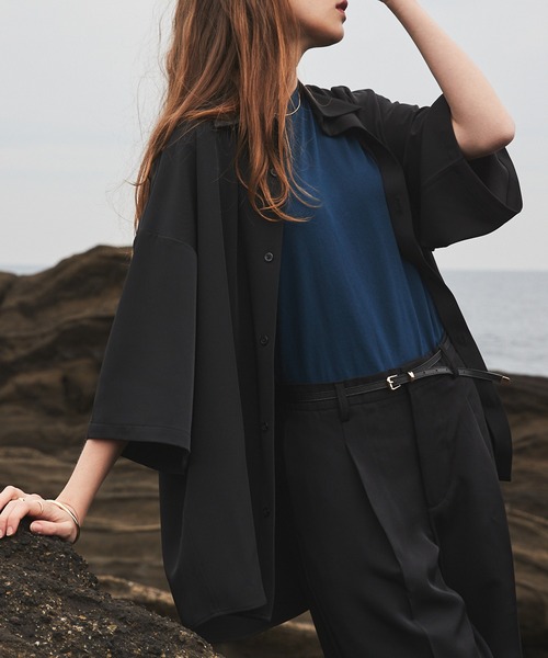 「CIASENSE」 半袖シャツ L チャコールグレー メンズ_画像3