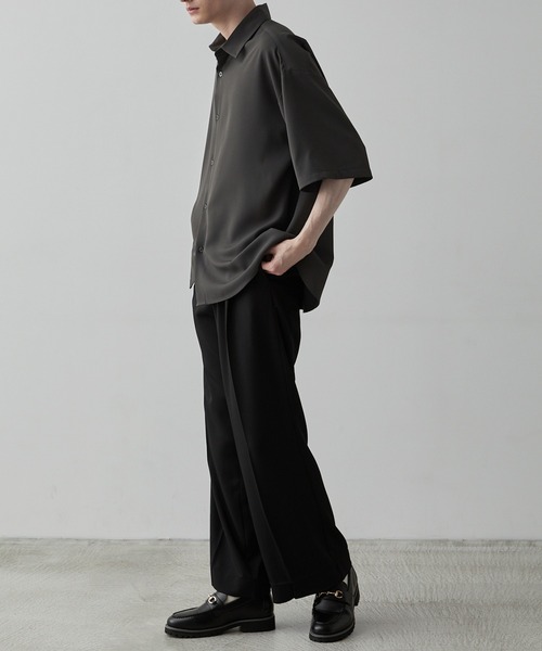 「CIASENSE」 半袖シャツ L チャコールグレー メンズ_画像5