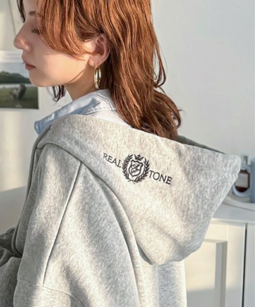 【BURBERRY BRIT】ジップパーカー グレー レディース L 裏起毛 classicalelf（クラシカルエルフ） パーカー 親子リンクコーデ可能