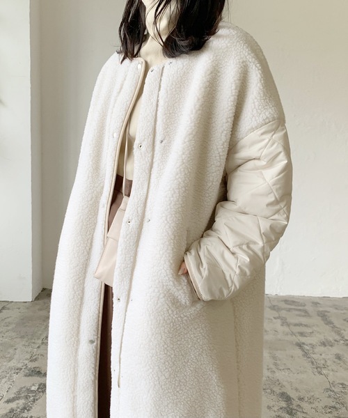 「LIAN」 ノーカラーコート FREE アイボリー レディース_画像7