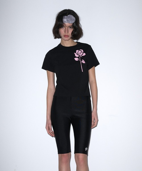 「Mardi Mercredi」 半袖Tシャツ FREE ブラック×ピンク レディース_画像3