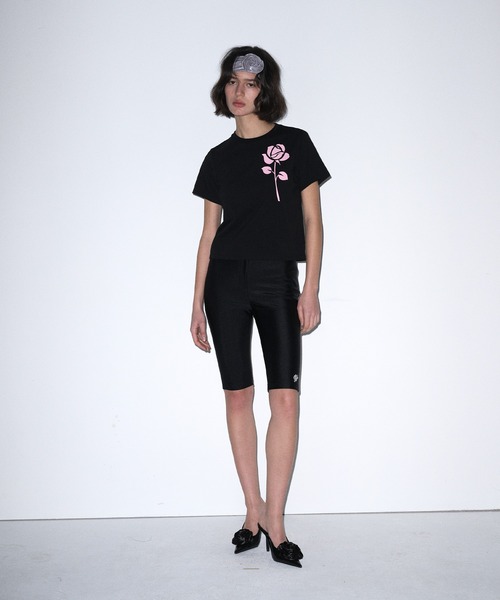 「Mardi Mercredi」 半袖Tシャツ FREE ブラック×ピンク レディース_画像4