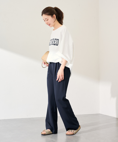 FRAMeWORKフレームワークのウールイージーパンツネイビーサイズ40 FRAMeWORKフレームワークのウールイージーパンツネイビーサイズ40