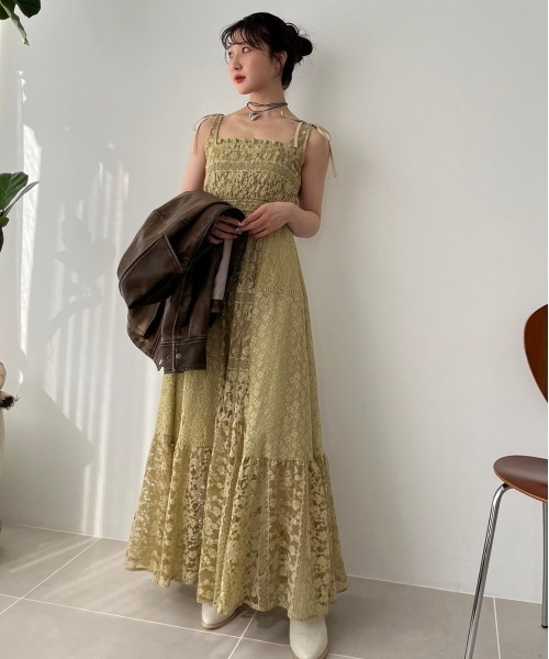 「LILY BROWN」 キャミソールワンピース 1 ホワイト レディースの画像