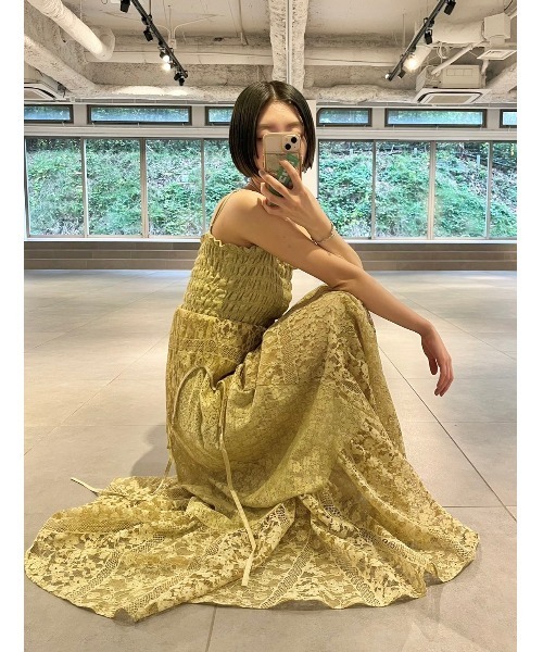 「LILY BROWN」 キャミソールワンピース 1 ホワイト レディースの画像