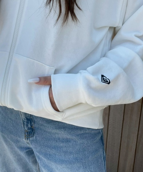 「ROXY」 ジップアップパーカー LARGE ブラウン レディース_画像5