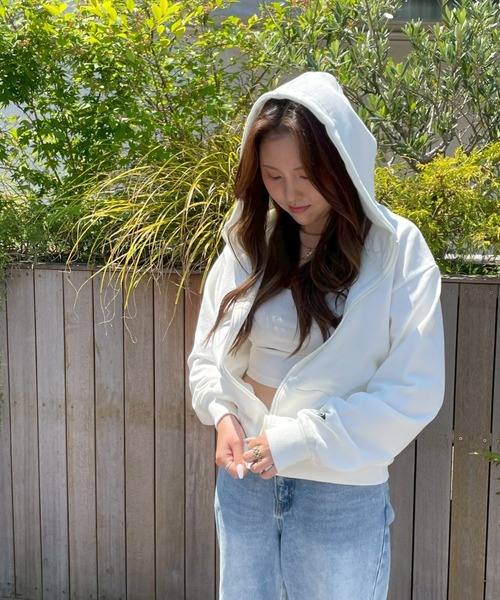 「ROXY」 ジップアップパーカー LARGE ブラウン レディース_画像6