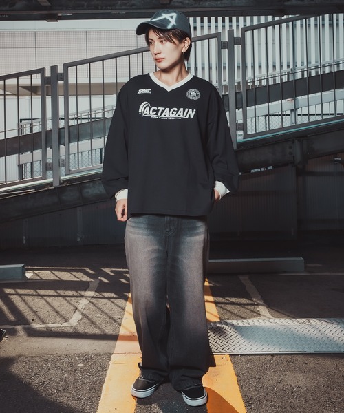 WANIMA メッシュゲームシャツ　ロングスリーブブラック L/XL improves（インプローブス） tシャツ ゲームシャツ Vネック ロング