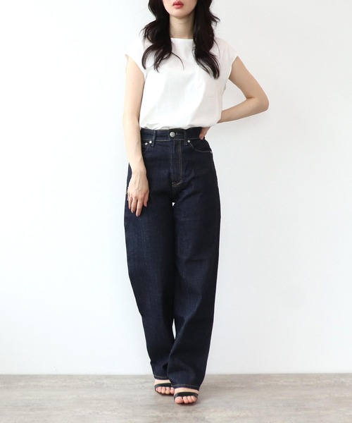 「YANUK」 デニムパンツ 23 ブルー レディース_画像6