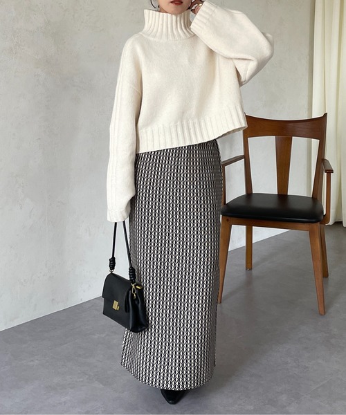 「Thevon」 ニットスカート FREE ネイビー レディース_画像2