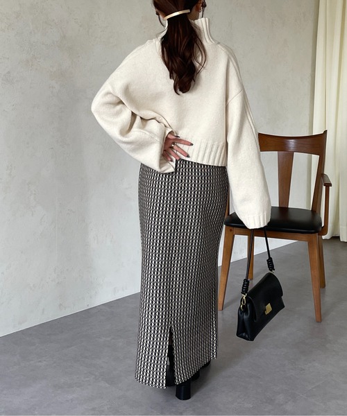 「Thevon」 ニットスカート FREE ネイビー レディース_画像3