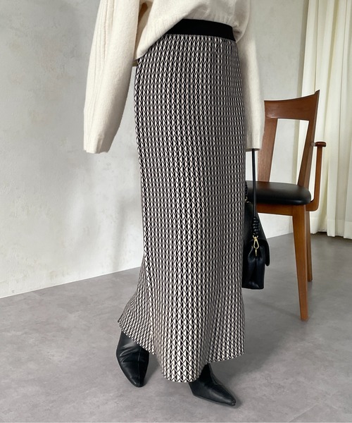 「Thevon」 ニットスカート FREE ネイビー レディース_画像8