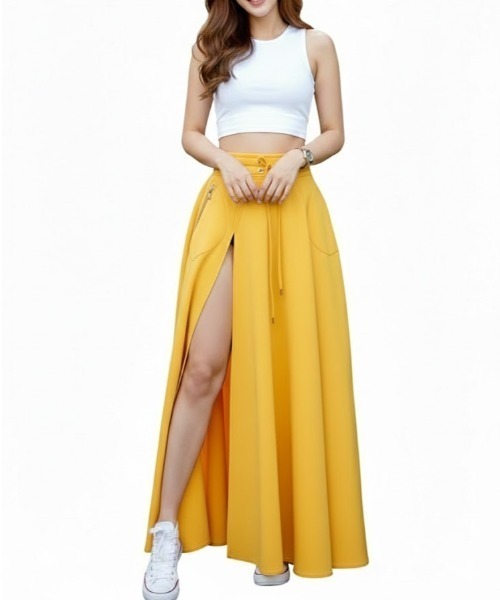 gossip!ロサンゼルス ロング スカート ディープスリットロングスカート
