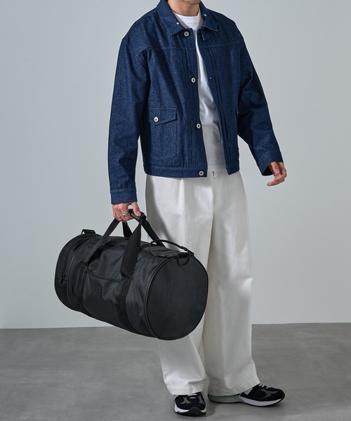 希少90s フレッドペリー ボストンバッグ ヒットユニオン製ビンテージ C723 FRED PERRY（フレッドペリー） ボストンバッグ 「FRED PERRY」BLACK