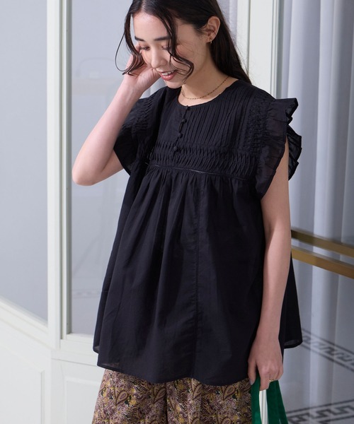 THE CRAFT CREW PRODUCTS ブラウス シャツ インドコットン ピンタック