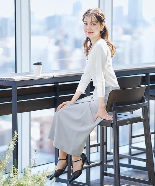 スカート 「XS〜LL」アシメタックAラインスカート／セットアップ可「洗濯機OK／防シワ」の画像