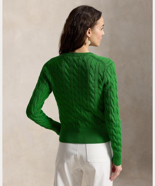 Polo by Ralph Lauren クルーネック カーディガン グリーン POLO RALPH LAUREN（ポロ・ラルフローレン） カーディガン ケーブル