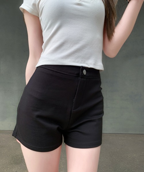 VEILA パンツ ハイウエスト 美脚 シンプルショートパンツ レディース VEILA パンツ ハイウエスト 美脚 シンプルショートパンツ レディース